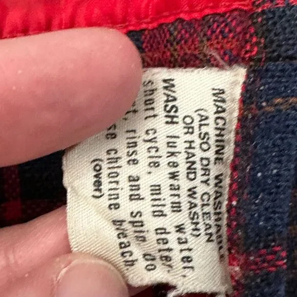 VTG Pendleton Field Shirt Mens 15.5 Red Blue Plaid 100% Wool USA Flannel READ - Picture 11 of 12